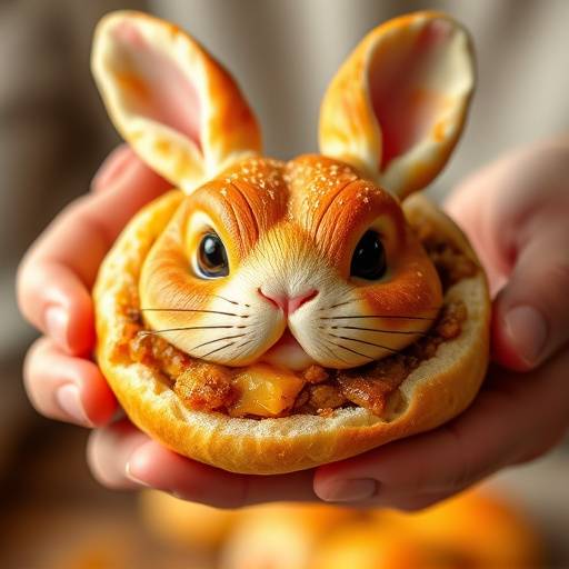 A Bunny Chow, a hollowed-out loaf of bread filled with curry, being held