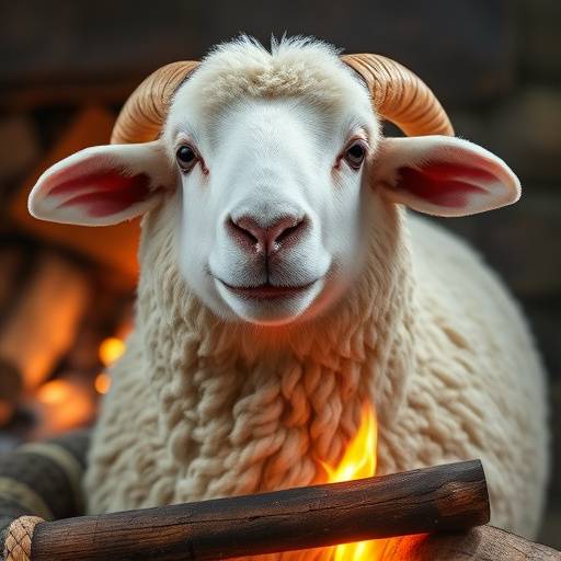 Smiley - a sheep's head delicacy, cooked over an open fire, a traditional street food.